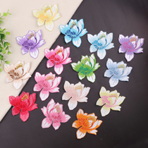 Lotus flower fashion embroidery stickers Chinese style cloth stickers clothes patch stickers ethnic style lotus small embroidered cloth stickers