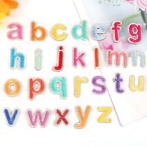 Coconut shoes decorative stickers DIY lowercase English name stickers silver thread small English letter embroidery cloth stickers Dragon bag