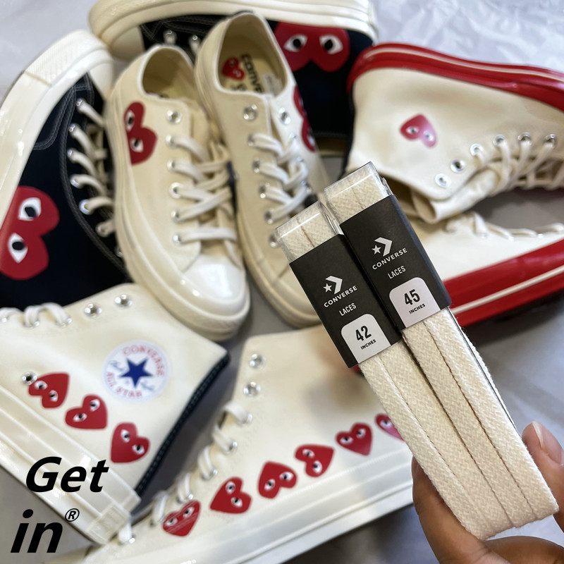 Cdg Play×Converse Co-Branded Original Shoelaces Suitable for Rei Kawakubo 1970 Converse Canvas Shoes