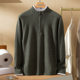 Zippered 100% cashmere sweater men's sweater long sleeve pullover