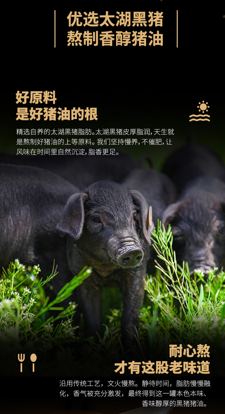 安享好物 安享B级猪油-太湖黑黑猪猪油  