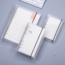 Loose-leaf notebook Stationery office supplies Transparent shell meeting minutes a7 college student diary a5 Detachable thickened notepad a6 Business simple work notebook sub loose-leaf notebook