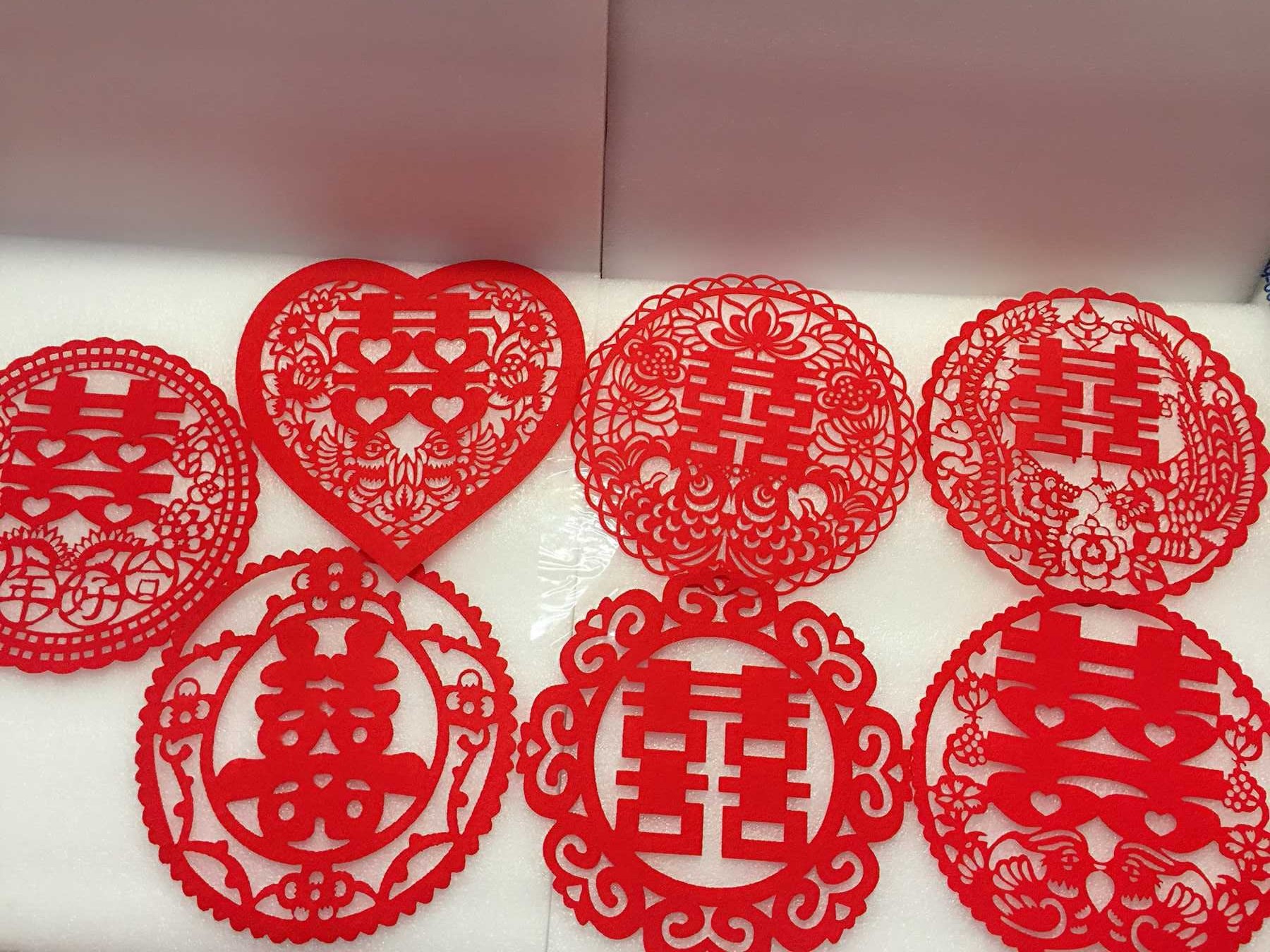 Wedding Wedding Celebration Items Creative Carpet Cut Paper Double Sided Hollowed-out Press Bed Doll Cut Paper Wall Stickup Window Carpet Xi