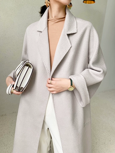 Элитное двусторонное кашемировое демисезонное длинное шерстяное шерстяное пальто, средней длины, в корейском стиле