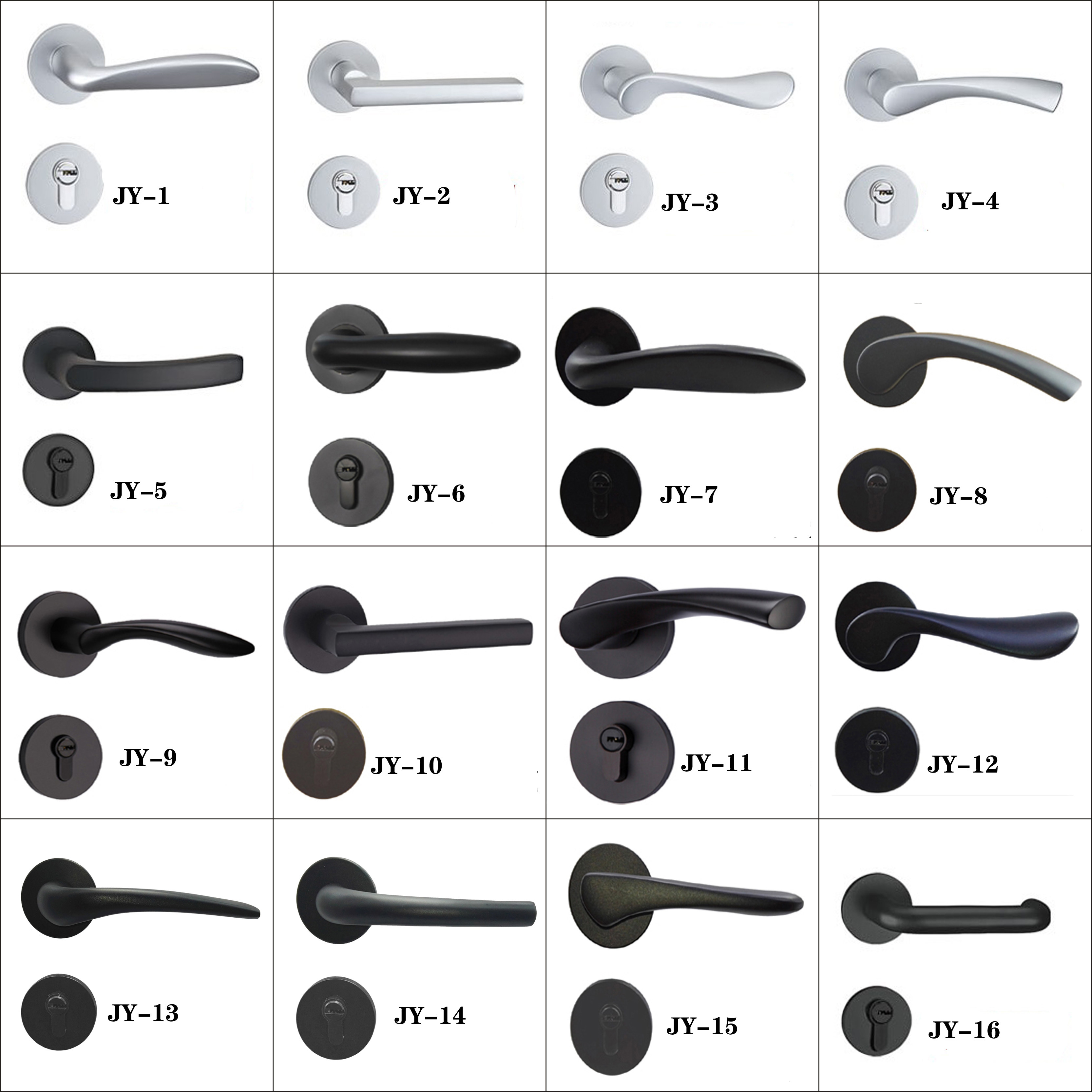 Magnetic mute wooden door lock Modern simple two-piece indoor handle Universal TATA American Black bedroom door lock