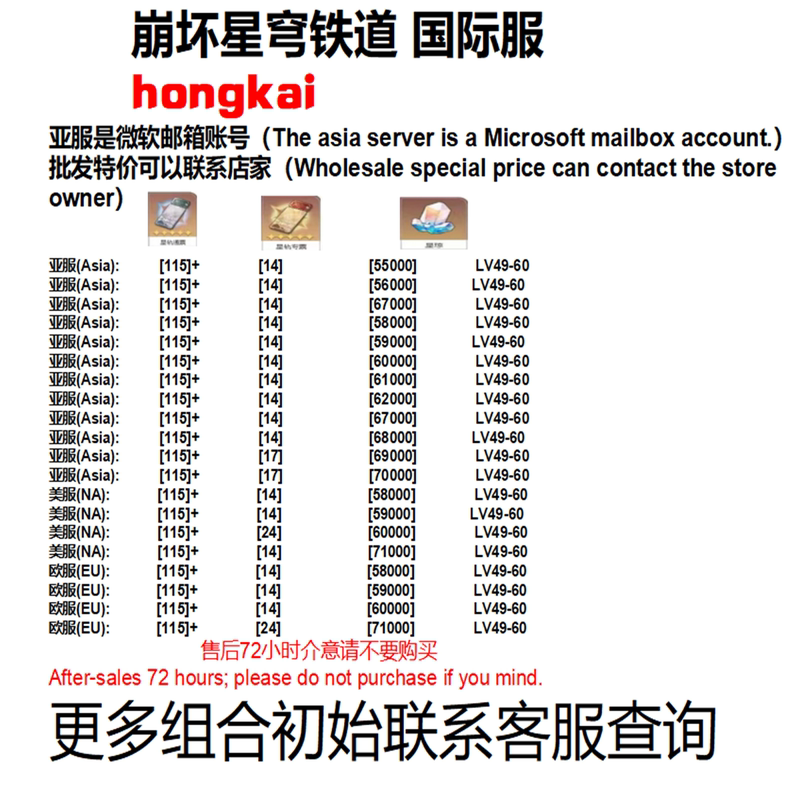 Honkai: Star Rail International Server Starter Account, Self-Drawn, Asia Server, Asia Xia Die Bai Fei