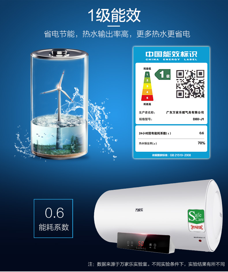 bình nóng lạnh ariston 30l rs Máy nước nóng điện Macro / 万家乐 D80-J1 80 lít lưu trữ phòng tắm loại máy tắm tốc độ nóng 60L - Máy đun nước nước nóng năng lượng mặt trời