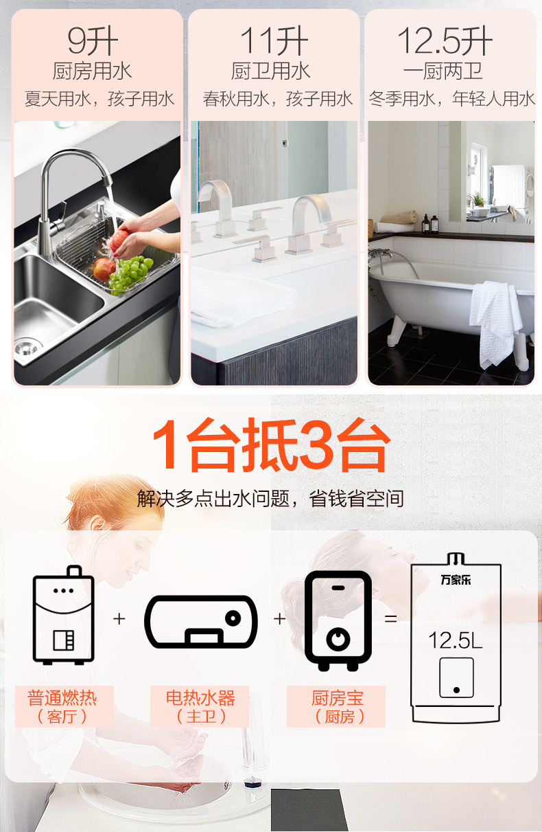 máy nước nóng Macro / Wanjiale JSQ24-TK1 lít thông minh nhiệt độ không đổi mạnh mẽ máy nước nóng khí tự nhiên 12,5 lít - Máy đun nước máy năng lượng mặt trời