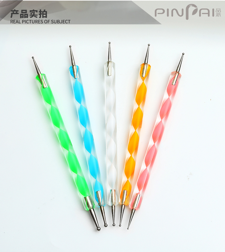 Dụng cụ làm móng tay khoan điểm bút hoa bút điểm cọ móc hoa bút điểm kim dầu đinh keo quang trị liệu 5 - Công cụ Nail cọ nét cơ bản