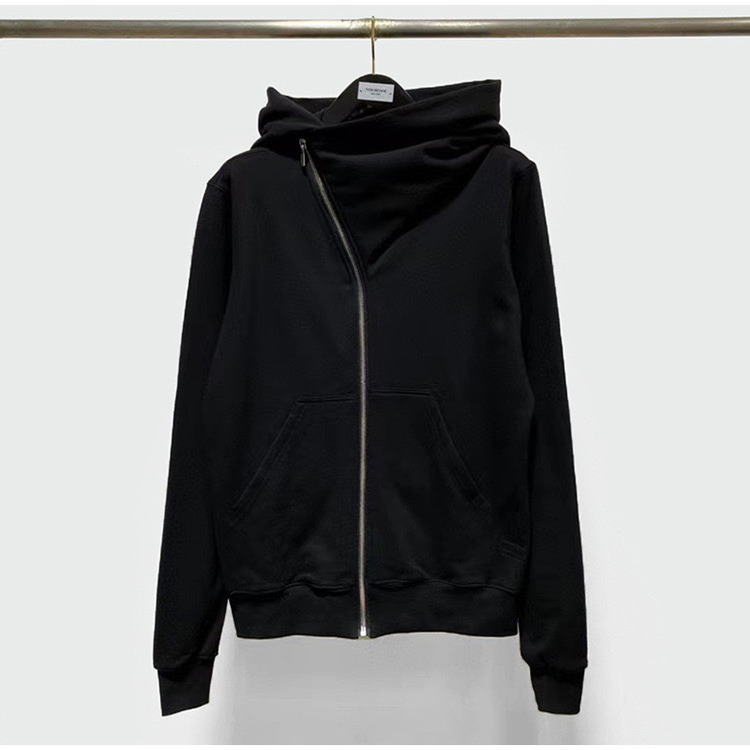 Dark Ro Style Classic Wizard Hat Fleece Cardigan Diagonal Zipper Hooded Sweatshirt High Street Ribbon Jacket Unisex