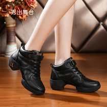 Square Dance Shoes Water Soldier Plus Suede Heel Genuine Leather Winter Dancing Shoes Women Adults Square Dance Dancing Womens Shoes Soft Bottom