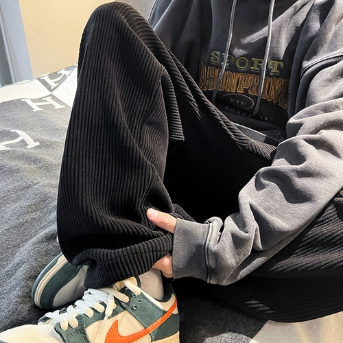 Tide, вельветовые штаны, изысканный стиль, свободный крой, оверсайз