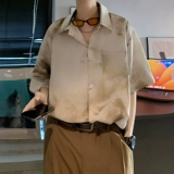 Пляжная рубашка, шелковая куртка, короткий рукав