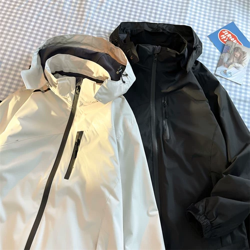 Куртка, мужская осенняя толстовка с капюшоном, флисовый альпинистский пуховик