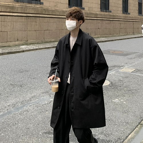 Длинный японский плащ для мальчиков, пальто, куртка, оверсайз