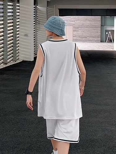 Спортивная летняя тонкая баскетбольная форма, шелковый жилет без рукавов, футбольная форма для мальчиков, штаны, в американском стиле, подходит для подростков