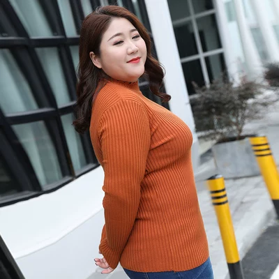 Demi-season knitted sweater, size, high collar