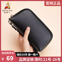 Scarecrow genuine leather wallet for women 2024 new fashion clutch bag simple mobile phone bag womens wrist bag