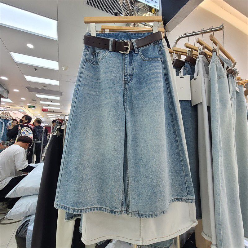 American Retro Wide-Leg Cropped Jeans for Women 2025 Summer New High-Waisted Slimming Loose Mid-Length Straight Pants American Retro Wide-Leg Cropped Jeans for Women 2025 Summer New High-Waisted Slimming Loose Mid-Length Straight Pants