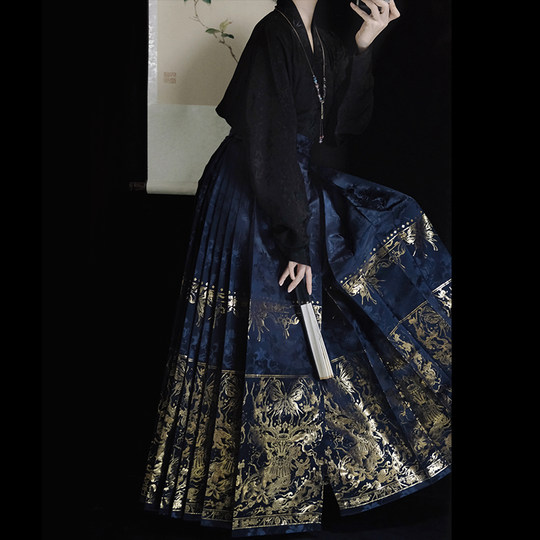 2023 gold-woven horse-face skirt high-end new style horse-face skirt