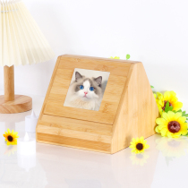 Pet ash box cat hair memorial photo frame for hand wooden coffin love memorial souvenirs