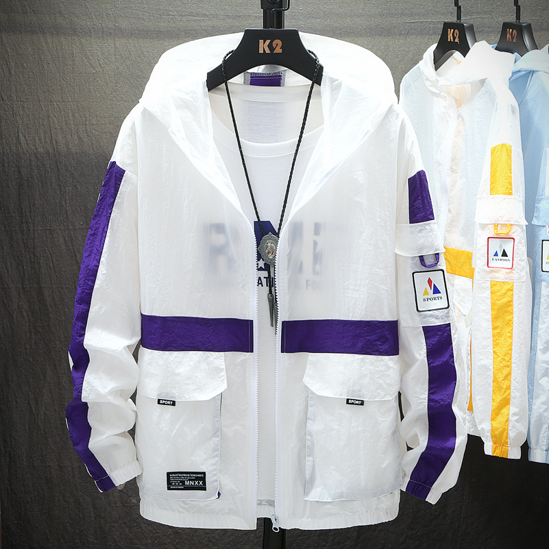 Ice silk sun-protective clothing for men and women couples overcoat summer ultra-thin breathable adolescent student jacket hook fish sun-protective clothing