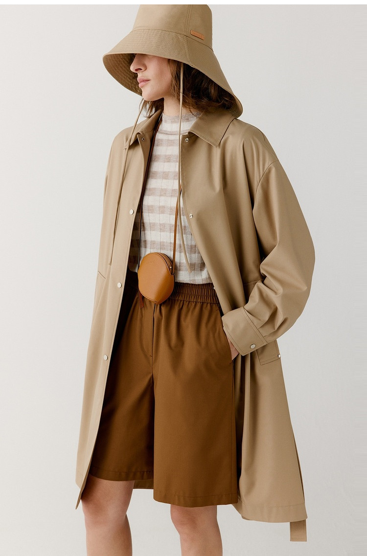 Spot ICICLE's and women's clothing 2022 spring and summer thin silk wool fine spinning in a long wind coat 1221D2006001