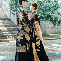 Hanfu female (Qidu) dark gilded big sleeve shirt chest skirt couple black full set of super fairy costume