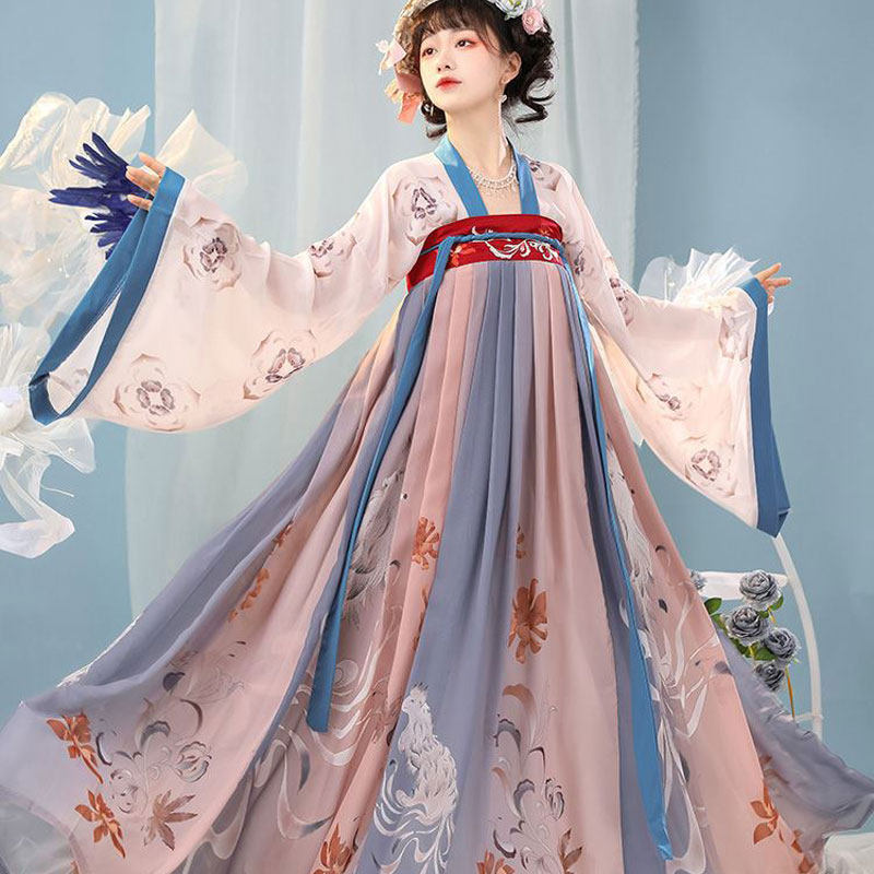 Chinese cabbage hanfu whole set (lacquered ferry) female summer Tang system to brooch-style chests and underskirt embroidery students Chinese wind