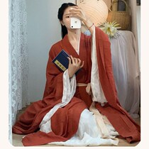 Han - suited female adult - colored large - sleeve shirt straight - and - ancient new products of the same super - fairy antiquity