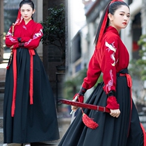 Hanfu female (Qidu) Chinese style fairy air handed over ancient style martial arts clothes elegant students couple costume Super fairy costume
