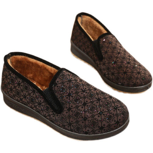 Слипоны, обувь, утепленные нескользящие туфли для матери, сапоги, для среднего возраста