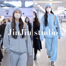 Zhou Jieqiong Shen Mengchen star same sports suit female spring and autumn loose students Korean version of net red leisure two-piece set