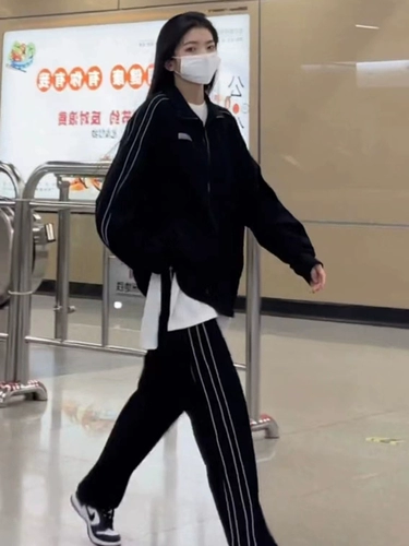 Спортивный костюм для школьников, модная толстовка, комплект, в корейском стиле, в западном стиле, популярно в интернете