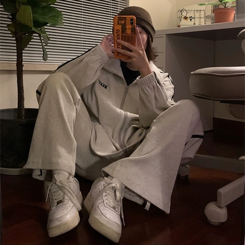 Модный осенний спортивный костюм для школьников, комплект для отдыха, свободный крой, в корейском стиле