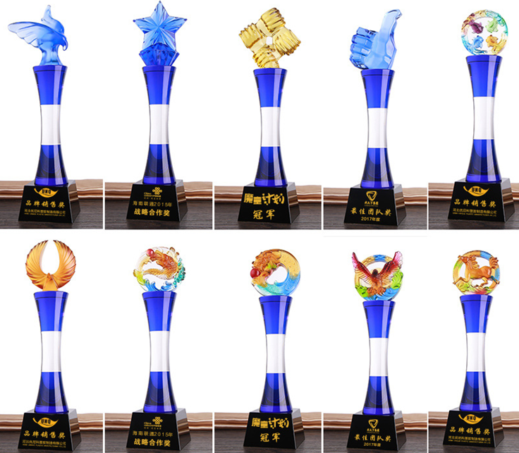 Crystal Trophy Creative Thumb Diamond Pentagram Production Outstanding Staff Competition Medal Customized Trophy