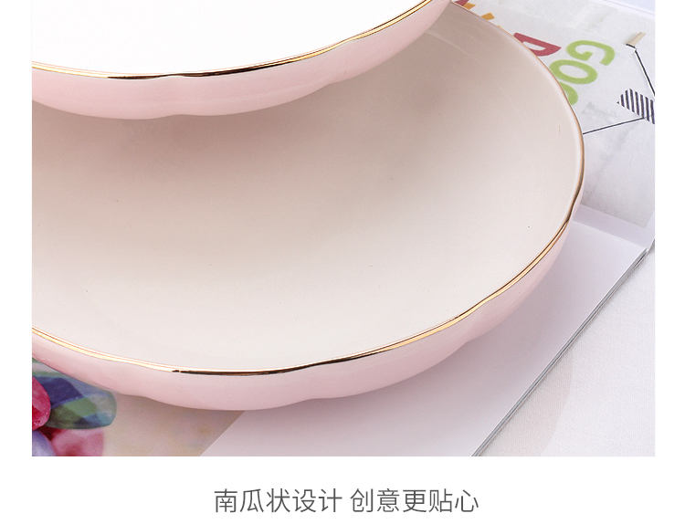 Tấm gốm bí ngô nhà 7/8 inch đĩa tròn cá tính đơn giản món cơm Nhật Bản Bộ đồ ăn Jingdezhen - Đồ ăn tối bộ bát đĩa đầy đủ