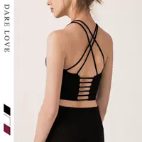 Bra cô gái mỏng yoga dây đeo vai đồ lót dây đeo rỗng corset net màu đỏ tập thể dục vest nữ chéo trở lại - Đồ lót thể thao áo bra tập yoga