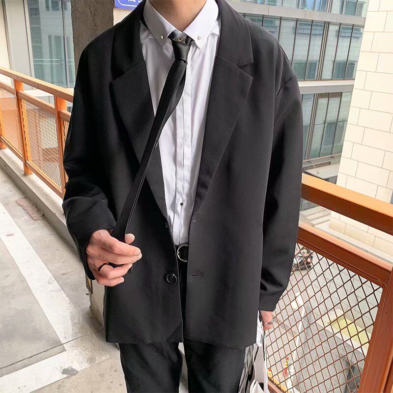 Hong Kong style suit jacket men's new all-match ruffian handsome casual college style Korean version of the trend tide brand suits