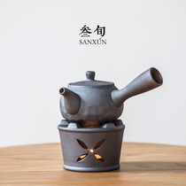 Thirty-year-style Japanese warm tea table Candle heating warm tea appliance household teapot set warm wine stove
