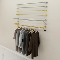 Clothing store display rack Silver wall hanging side hanging wall hanging clothes hanging rack Childrens clothing hanging rod Men and women loading rack