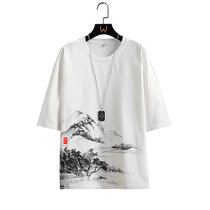 Outlet NASA short-sleeved mens pure cotton T-shirt clothes trendy brand youth half-sleeved bottoming shirt casual