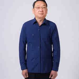 中老年人男装秋装50-60岁长袖衬衫爸爸装开衫
