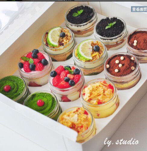 Foothills Glass Jars Cups Desserts Cocoa Smears of Thousand Layers Boxes Cake Sweets afternoon Tea Xiamen Tongcheng
