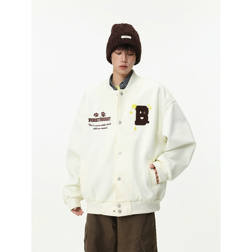 Бархатная бейсбольная форма, мужская демисезонная куртка, в американском стиле, оверсайз, увеличенная толщина