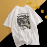 Tide, летняя брендовая футболка в стиле хип-хоп для влюбленных, в американском стиле, короткий рукав, оверсайз, высокий воротник