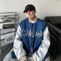 Baseball Suit Jacket Jacket Man Spring Autumn New Tide Signs Ins Loose Casual Big Code Letters Printed Harbor Wind Blouse