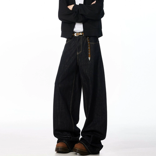 Летние джинсы, штаны, в американском стиле, оверсайз, свободный прямой крой