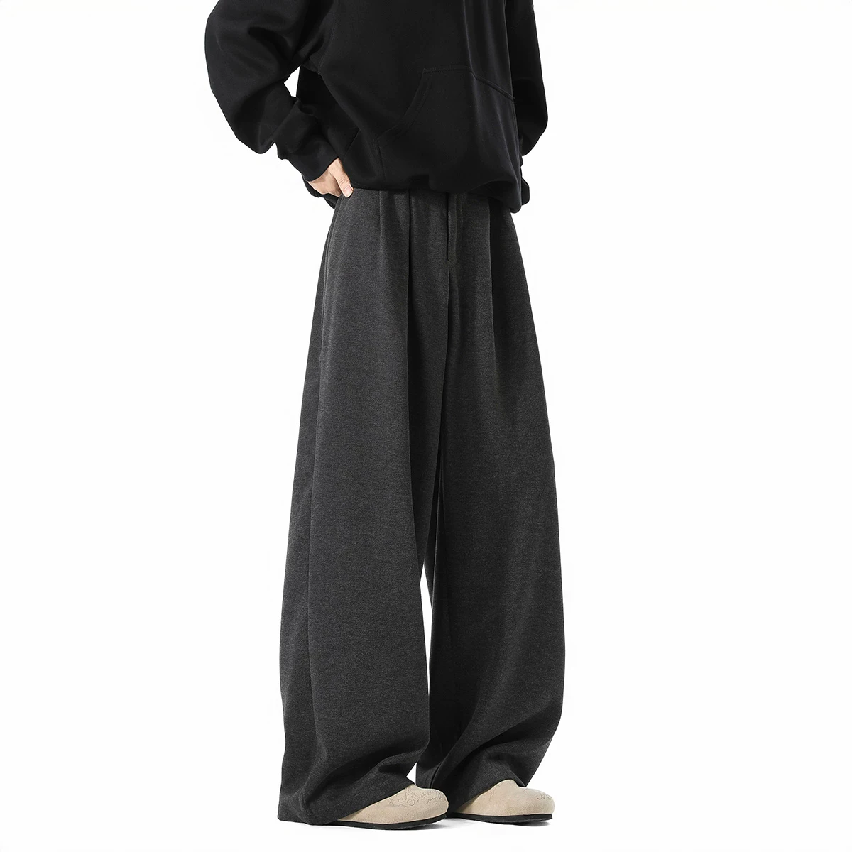 Стритные брюки для спорта унисекс черные спортивные штаны, oversize, свободный крой