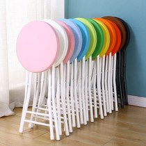 Thickened soft seat folding stool stool chair home chair simple dining table tall round stool small bench simple portable backrest